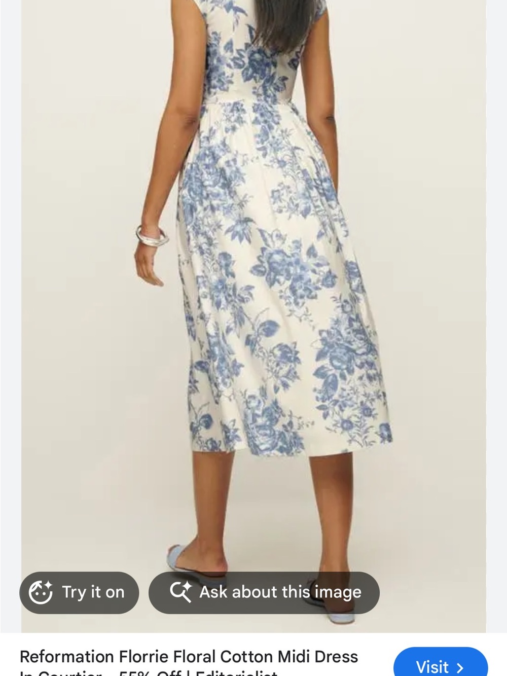 Reformation Florrie Cotton Midi Dress - Picture 2 of 3